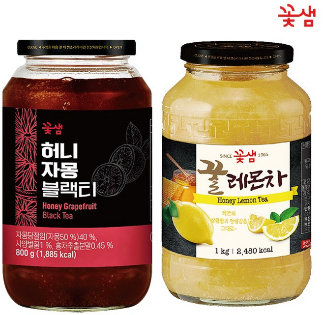 꽃샘 허니자몽블랙티 800g +꿀레몬차 1kg, 1개, 1개입