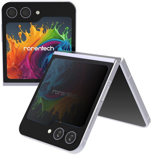 로랜텍 부착가이드 강화유리 사생활 프라이버시 휴대폰 액정보호필름 2p 세트, 1세트