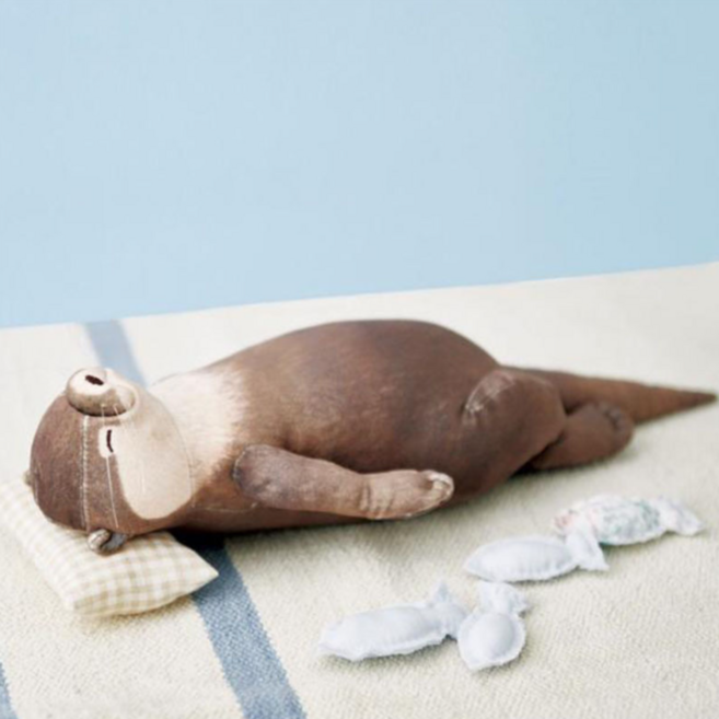 수달 필통 동물인형필통 학생필통 파우치형, 1개