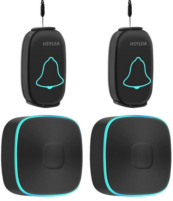 호출기 환자 무선 응급 원격 비상벨 어르신 초인종 알람 가정용 노인 긴급, 17. 블랙 2대2 2버튼 1벨, 1개, 기본 색상