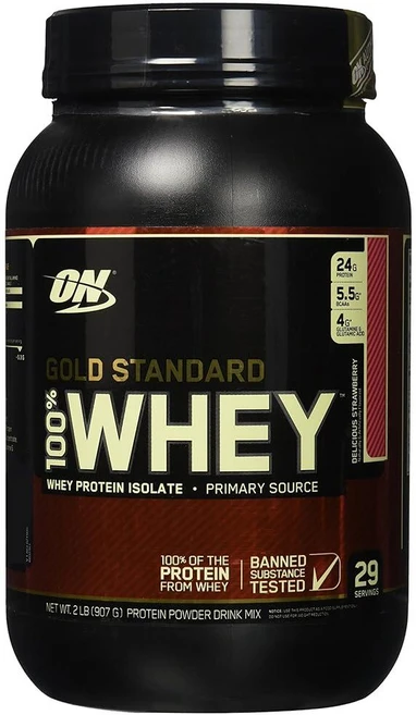 Optimum Nutrition 골드 스탠다드 100% 유청 단백질 파우더 더블 리치 초콜릿 450g(포장은 다를 수 있음), 2.07 Pound (Pack of 1), 맛있는 딸기, 1개, 907g - 쿠팡