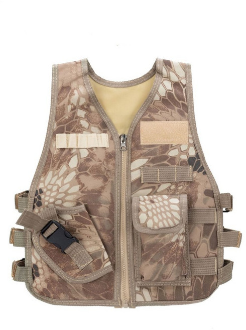 팬 야외 어린이 전술 조끼 조정 가능한 위장 CS 게임 조끼 어린이 나일론 사냥 코스프레 스포츠 낚시 CS 의류 새로운