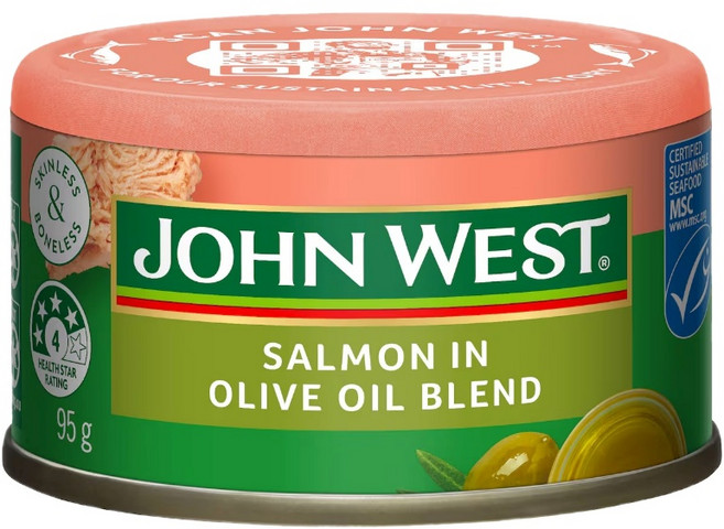 존 웨스트 올리브 오일 연어 95g John West Salmon In Olive Oil, 1개