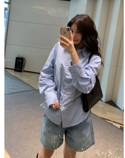 소매 디테일 언발란스 셔츠