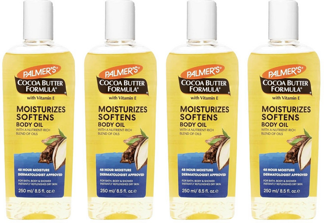 PALMER'S 帕瑪氏 可可脂維生素E保濕護膚油, 4瓶, 250ml