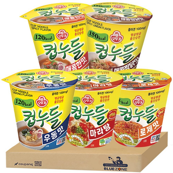 컵누들 인기라면 A세트 매콤1 매콤찜닭1 우동1 로제1 마라1, 1박스