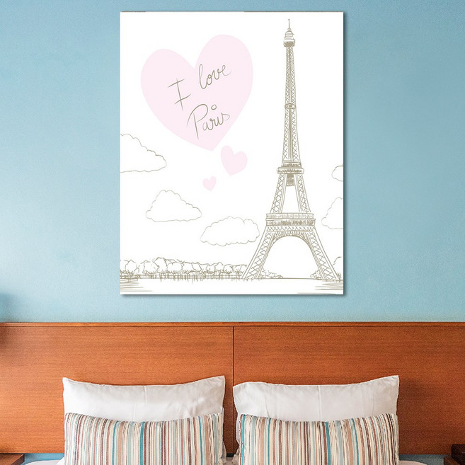 대성액자 아크릴 인테리어 해바라기 사과 명화액자, 8.에펠탑, 1개