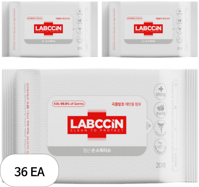 랩신 손소독티슈, 20매입, 36개