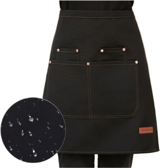 에브리봄 젖지 않는 방수 허리앞치마 서빙 최적화 남녀공용, 1개, 블랙