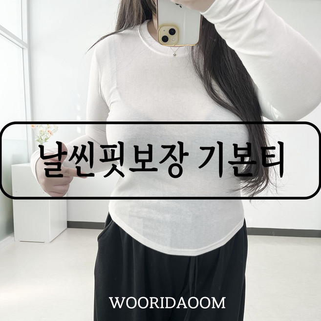 (66-100) 무네 빅사이즈 날씬해보이는 기본 티셔츠 무지 이너 신축성 3XL 긴팔티