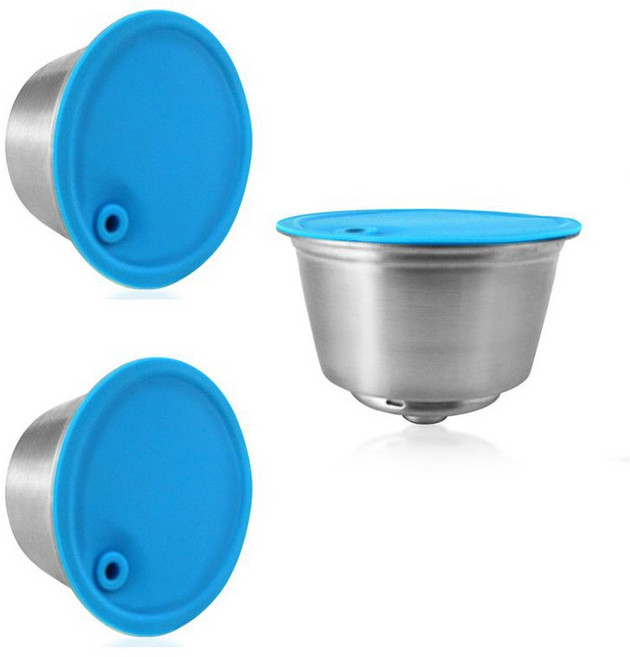 Dolce Gusto 머신 재사용 가능한 캡슐 필터 컵 304 스테인레스 스틸 리필 커피 포드 크레마 메이커, 3pc