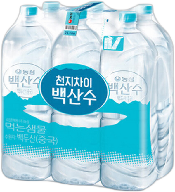 백산수 무라벨 (/) 농심 생수 백산수무라벨 생수 물 화산암반수 워터 가정용생수 라벨없는생수, 2L