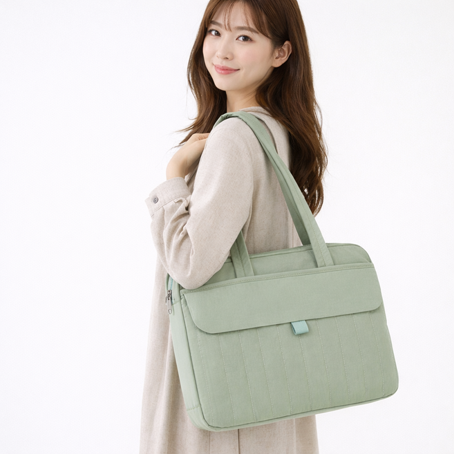 여성 노트북 숄더백 다용도 토트백 심플 오피스 경량 휴대용 출퇴근 노트북 보호가방