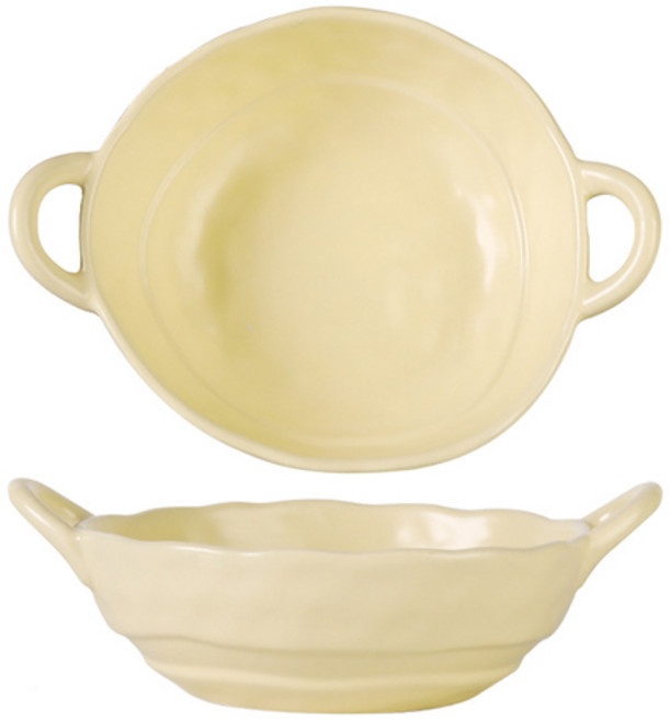 G-Stuff 손잡이 그릇 양손 스프볼 북유럽풍 라면 우동기, 2개, 레몬 옐로우