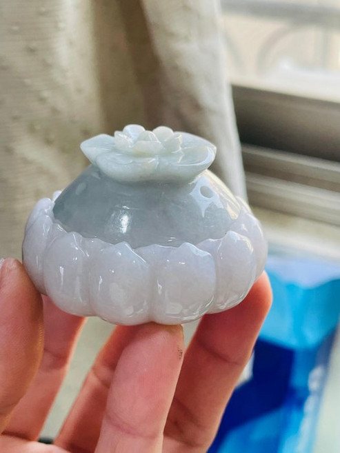 蓮花造型香爐 附蓋 裝飾品, 1個