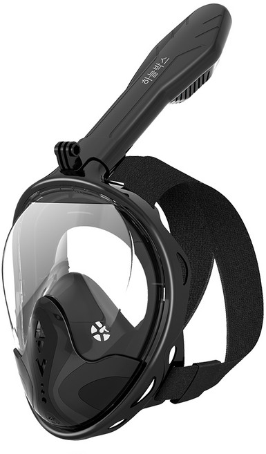 하늘박스 스노쿨링 마스크 성인 프리다이빙 장비 세트, 블랙