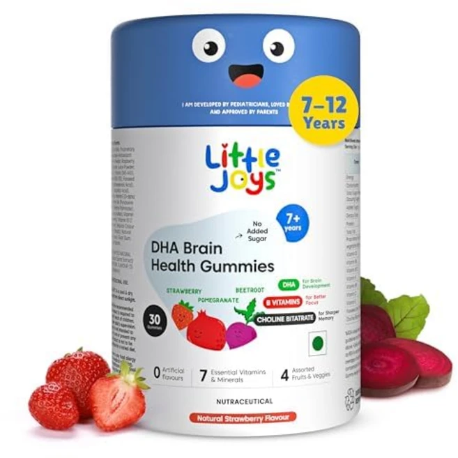 Little Joys DHA Brain Health Gummies For Kids 30일팩 8가지 비타민 및 미네랄이 가득 어린이용 종합 비타민 젤리, 30정, 1개 - 쿠팡
