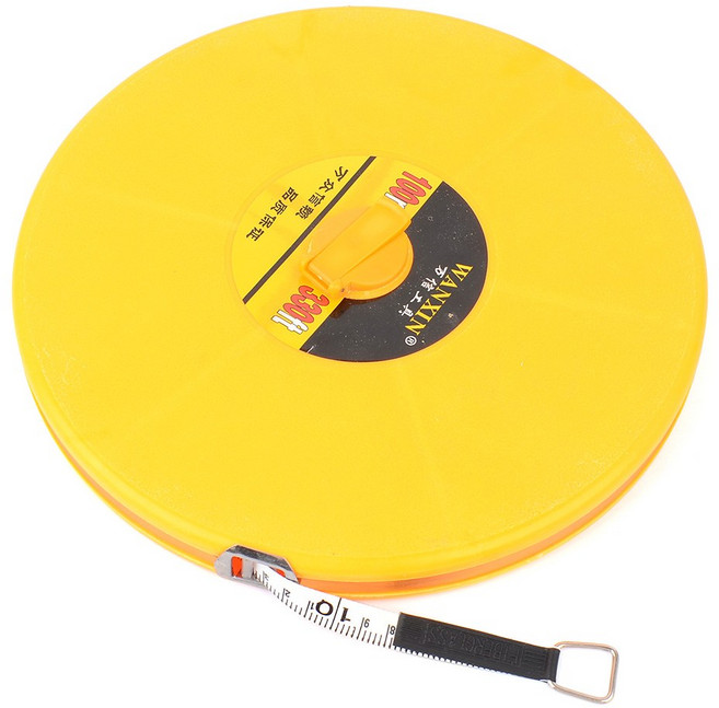100m 화이바 측량줄자 인테리어용 원형천줄자 측정용, 1개