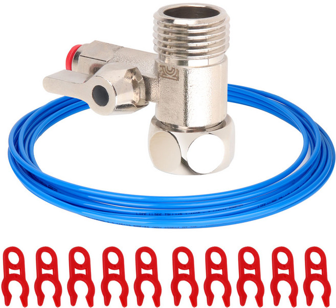 국산 정수기 호스 부속 블루6mm호스10M+안전클립10p+국산아답터 (사이즈 선택), 1세트, 소형