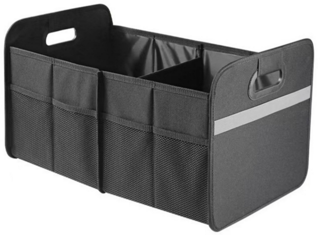 하니모아 다용도 접이식 차량 트렁크 정리 수납함, 블랙