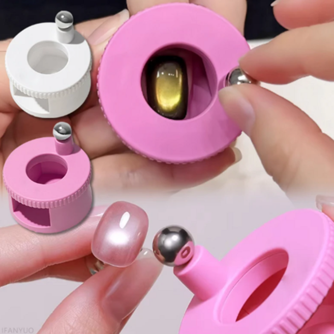 핑크 멧돌자석 통돌이자석 자석젝 셀프자석네일 펄모으기, 1세트, 자석+볼