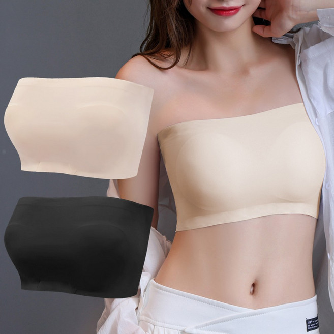 라온피플 튜브탑 노와이어 오프숄더 심리스 탑브라 1+1
