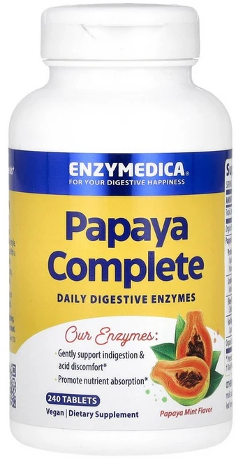 엔자이메디카 Enzymedica Papaya Complete 파파야 민트 240정124837원산지:기타, 1개 - 쿠팡