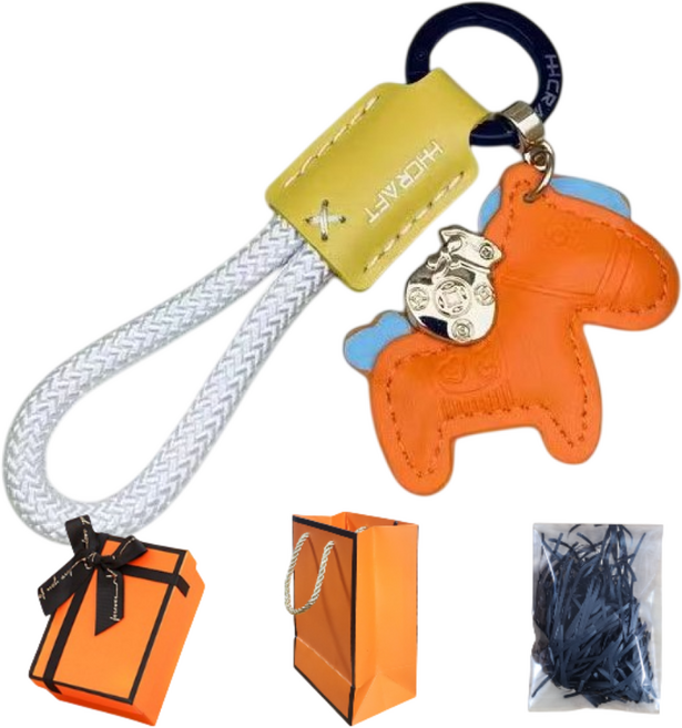 라온티 말 키링 열쇠고리 말장식 가방키링 자동차키링 선물, 1개, 오렌지