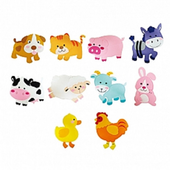 교육자료 펠트 모형-가축 10종, 1개