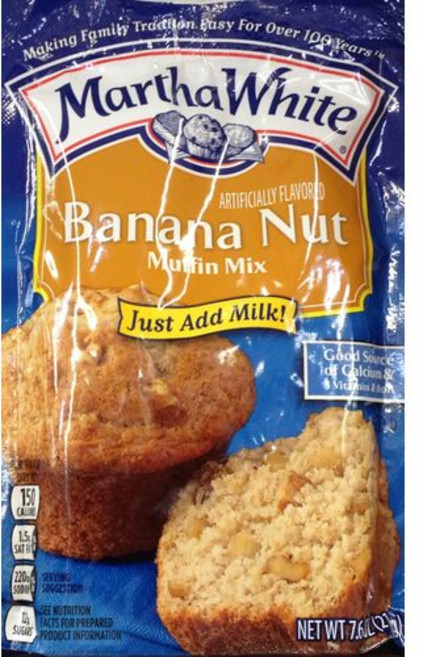 마사 화이트 바나나 너트 머핀 믹스 215g (3봉지) Martha White BANANA NUT Muffin Mix 7.6oz (3 Packets), 1개