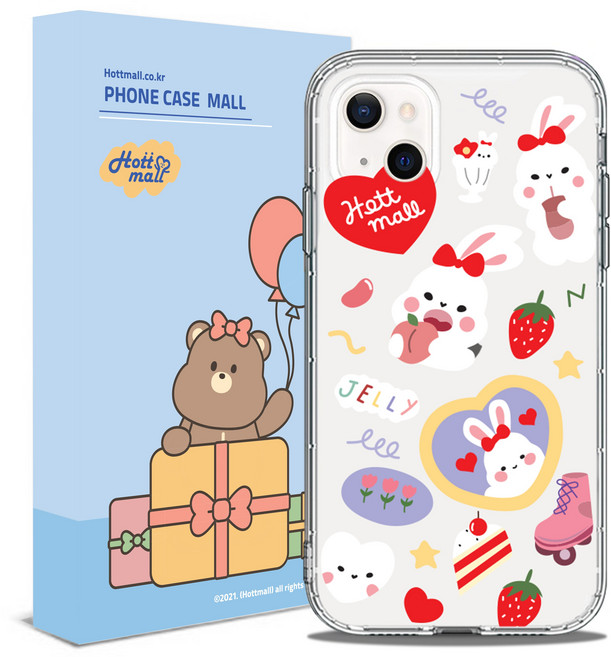 핫티몰 리본토끼 캐릭터 휴대폰 케이스