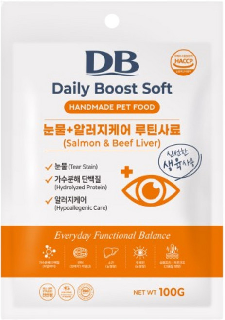 DB 데일리부스트 가수분해 강아지 소프트사료, 1개, 100g, 연어+소간