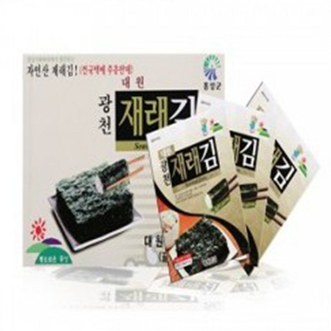 대원맛김 재래 전장김 1박스 (10봉) /재래김 조미구이김 광천김, 25g