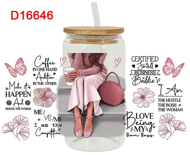 유리컵전사지 미니 UV DTF 리브비 컵 랩 다리미 유리 스티커 전송 16oz D12488, [01] 16 oz 23CMX 11CM, [06] 유리컵전사지 D13334, 1개