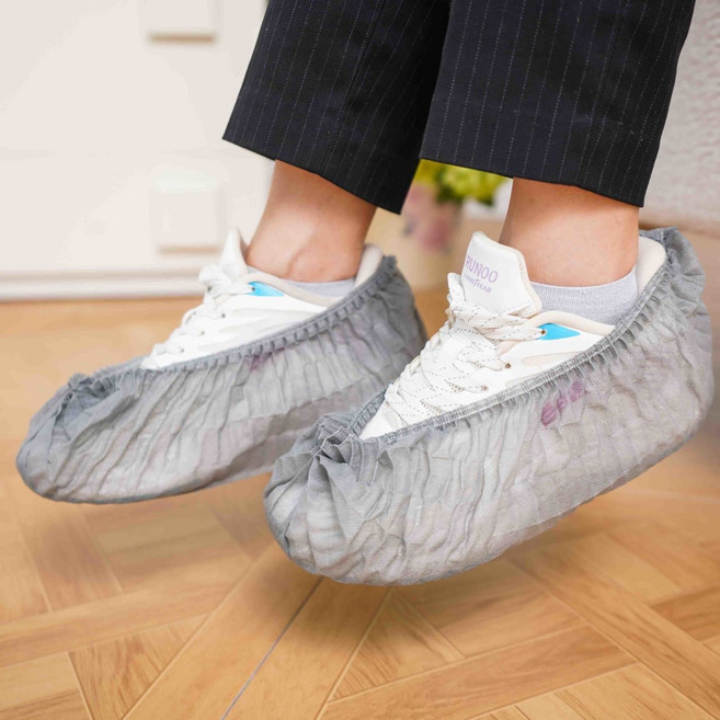 이쿠이칸 일회용 신발커버 부직포 방수 미끄럼 방지 HJYCXXT00550P, 50개, 그레이