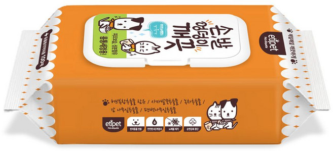 에티펫 손발엉덩이 깨끗 티슈 100매 ssu*9932gM, 1개, 100개