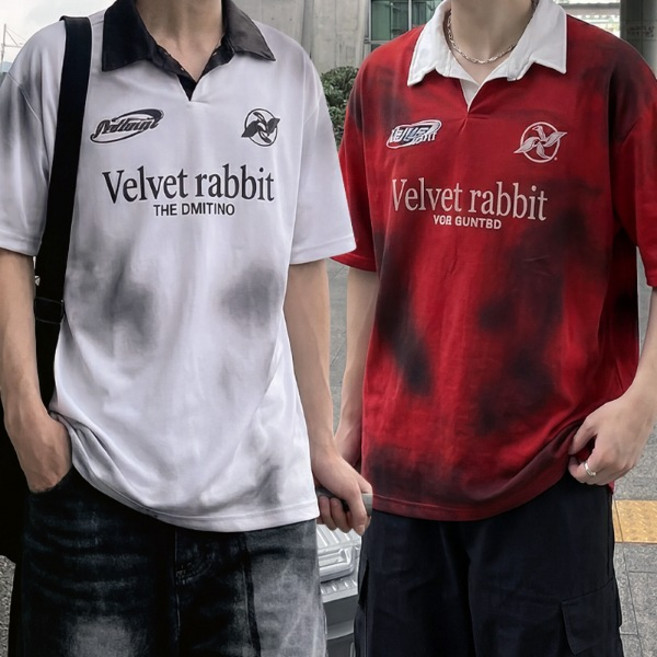 더비 스프레이 빈티지 러버 반팔 카라티