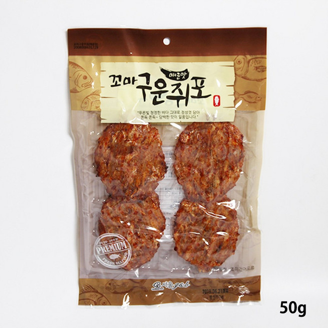 마른안주류 [더해찬] 지앤비 꼬마구운쥐포50g, 50g, 1개