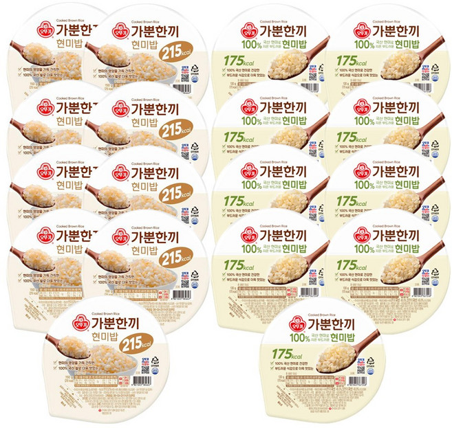 가뿐한끼 현미밥 150g+100% 현미로지은부드러운 현미밥 130g 각 9개씩, 1박스, 2.52kg