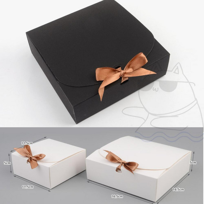 펀코 접이식 선물상자 원터치상자 호두과자박스 선물박스 무지 납작 선물곽, 대 - 블랙