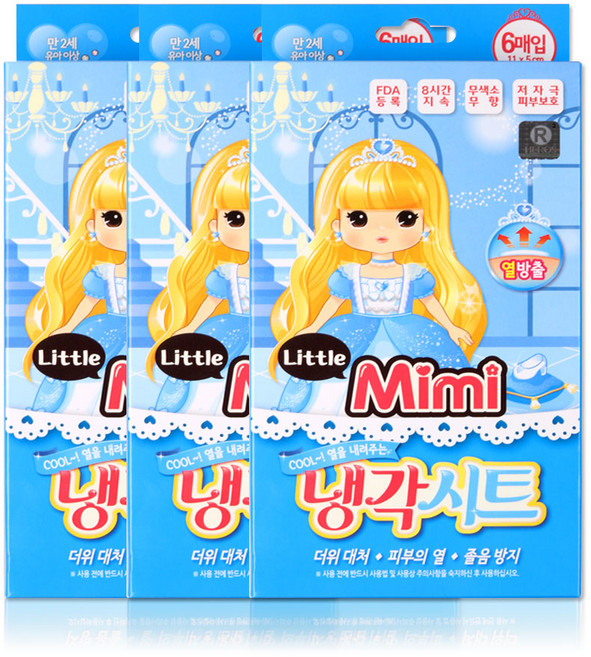 리틀 미미 냉각시트 6매입, 3개, 6개입