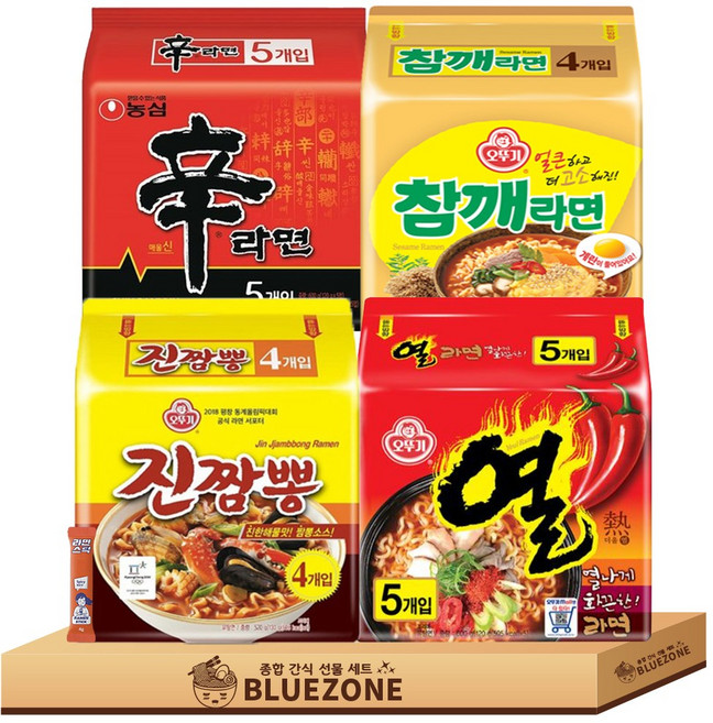 농심 오뚜기 봉지라면 A세트 신라면1 진짬뽕1 참깨라면1 열라면1 라면스틱1