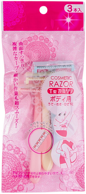 일본 니켄 저자극 여성용 바디면도기 3입 팔 다리 겨드랑이 1중날 면도칼, 1개