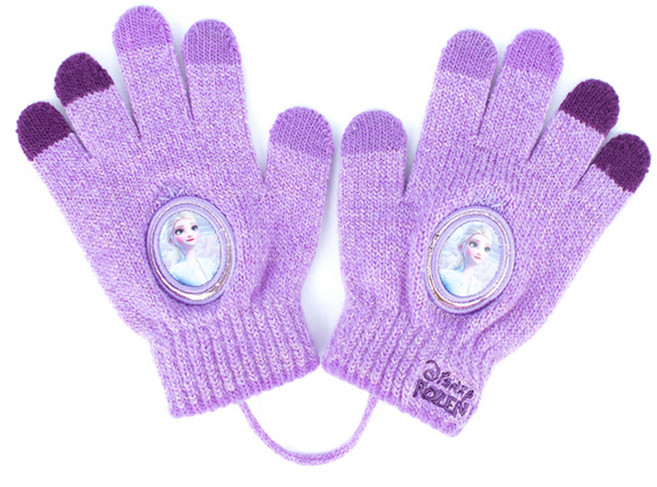 올유키즈 겨울왕국2 퍼플 스마트터치 장갑 FR0219 유아 아동 어린이 초등학생