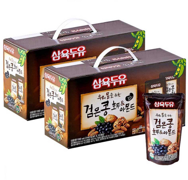 삼육두유 검은콩호두&아몬드 파우치 190ml, 30개
