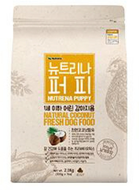 뉴트리나 곡물 1세이하 어린 강아지용 퍼피 사료, 면역력강화, 2.1kg, 1개