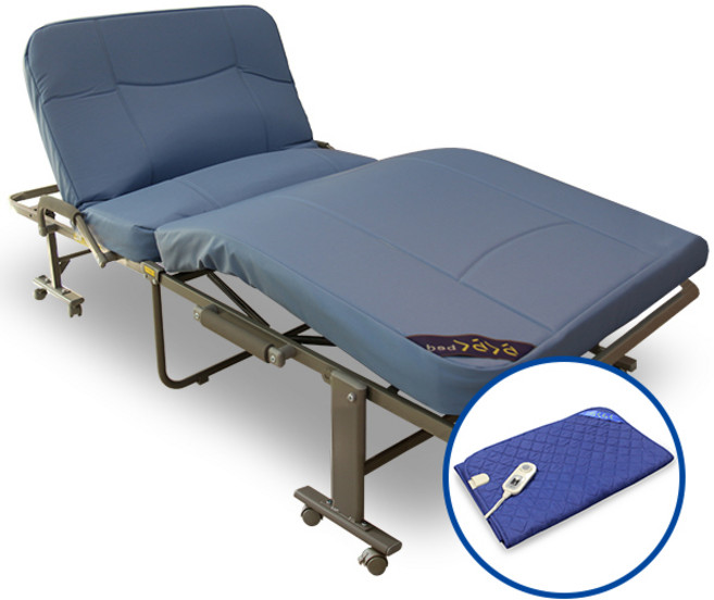 라꾸라꾸 라꾸라꾸침대 슈퍼라꾸라꾸7(온열포함) 슈퍼싱글(인조가죽커버) 등받이각도조절 접이식침대, 스카이블루