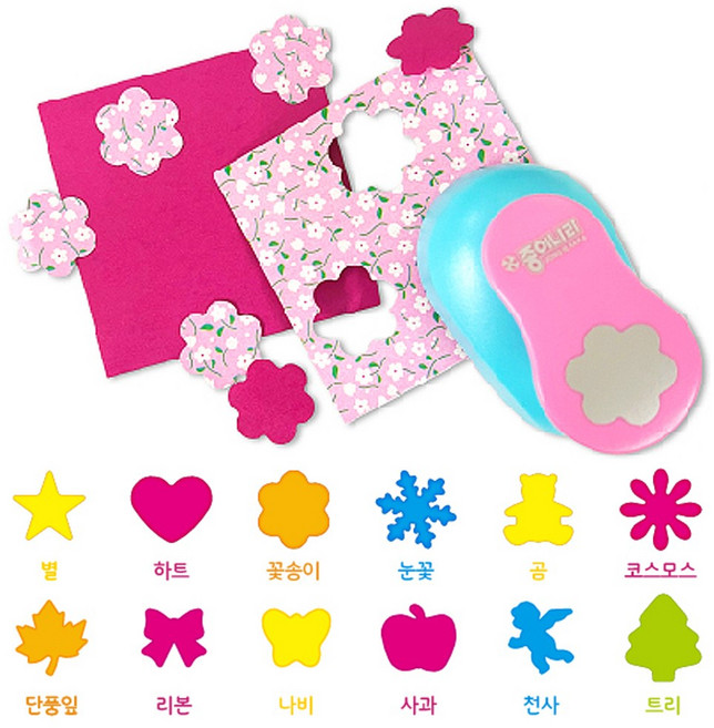 종이나라 모양펀치 대 26mm, 1개, 하트