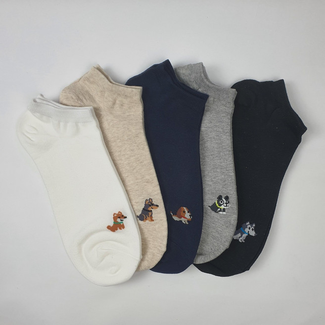 퍼피 강아지 남자 남성 패션 양말 신사 정장 학생 발목 단목 스니커즈 무지 면 캐릭터