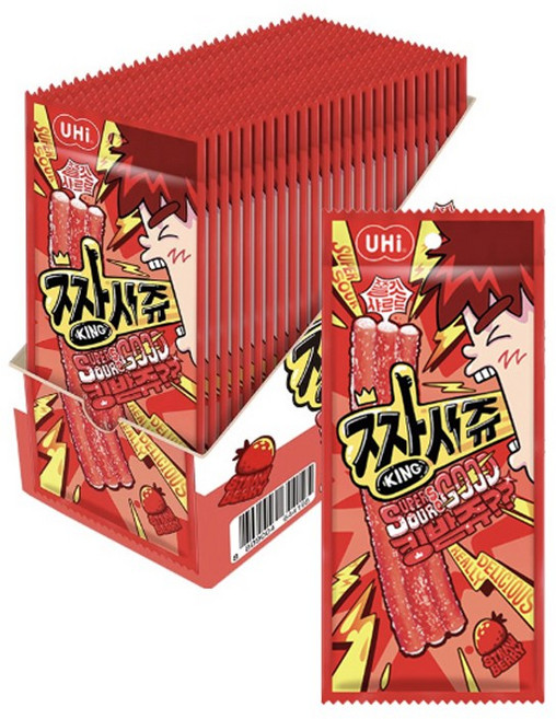 짱시쥬 딸기맛 스낵 사탕 츄잉 젤리, 45g, 48개